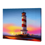 Załaduj obraz do przeglądarki galerii, Latarnia morska Jesienny Zachód Słońca | Haft Diamentowy
