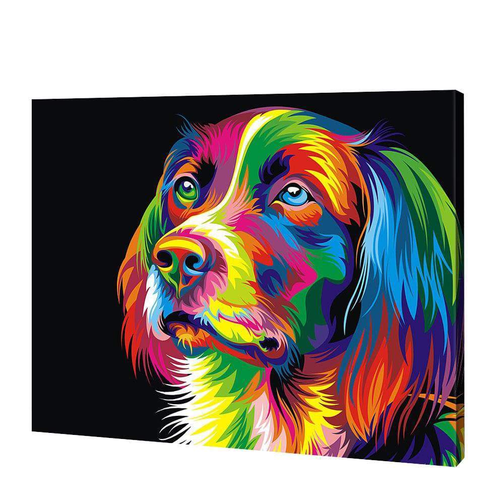 Kolorowa twarz psa | Haft Diamentowy
