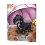 Załaduj obraz do przeglądarki galerii, Pies w parasolu  | Haft Diamentowy
