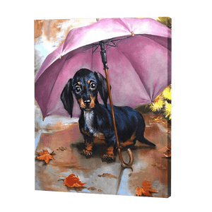 Pies w parasolu  | Haft Diamentowy