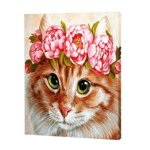 Różowy wieniec na kota  | Haft Diamentowy