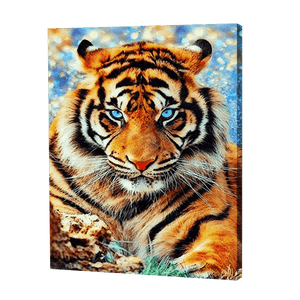 Tygrys o niebieskich oczach | Haft Diamentowy