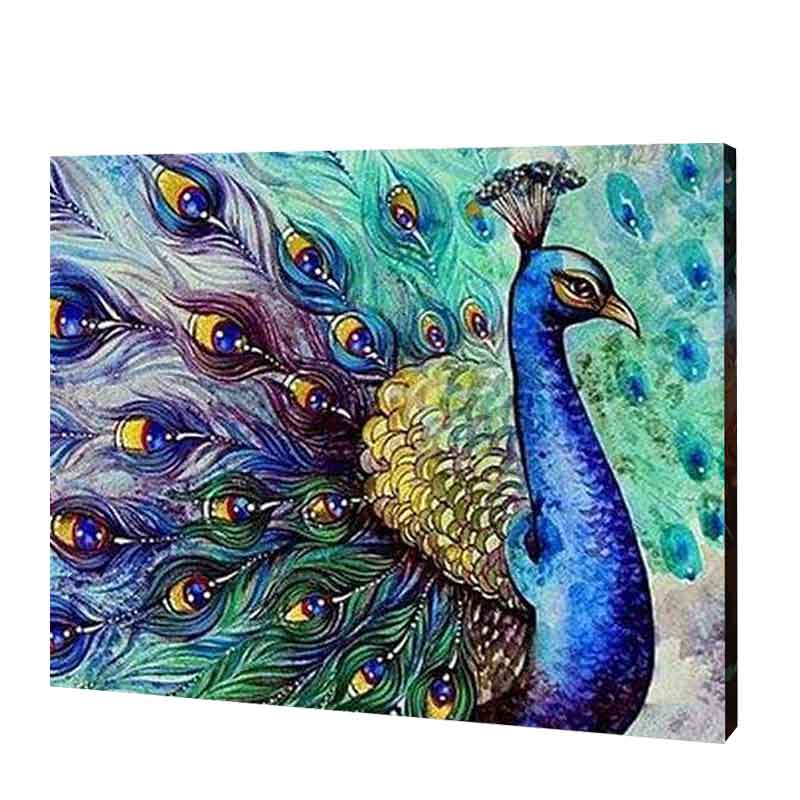 Azure Peacock | Haft Diamentowy