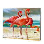 Załaduj obraz do przeglądarki galerii, Plaża i flamingi | Haft Diamentowy
